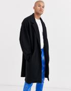 Asos Design Extreme Oversized Jersey Duster Jacket In Black