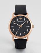 Emporio Armani Ar11097 Silicone Watch In Black - Black