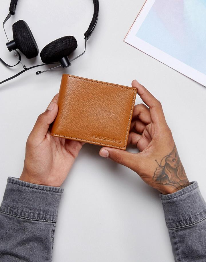 Forbes & Lewis Leather Billfold Wallet In Tan - Brown