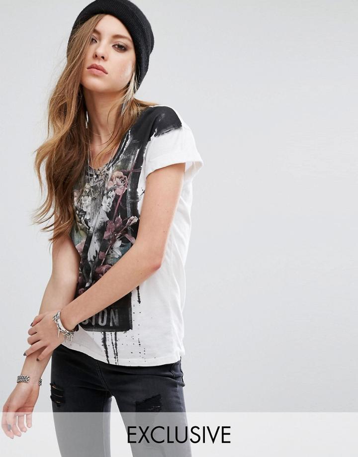 Religion Floral Skull T-shirt - White