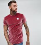 Good For Nothing Muscle T-shirt In Burgundy Velour Exclusive To Asos - Red