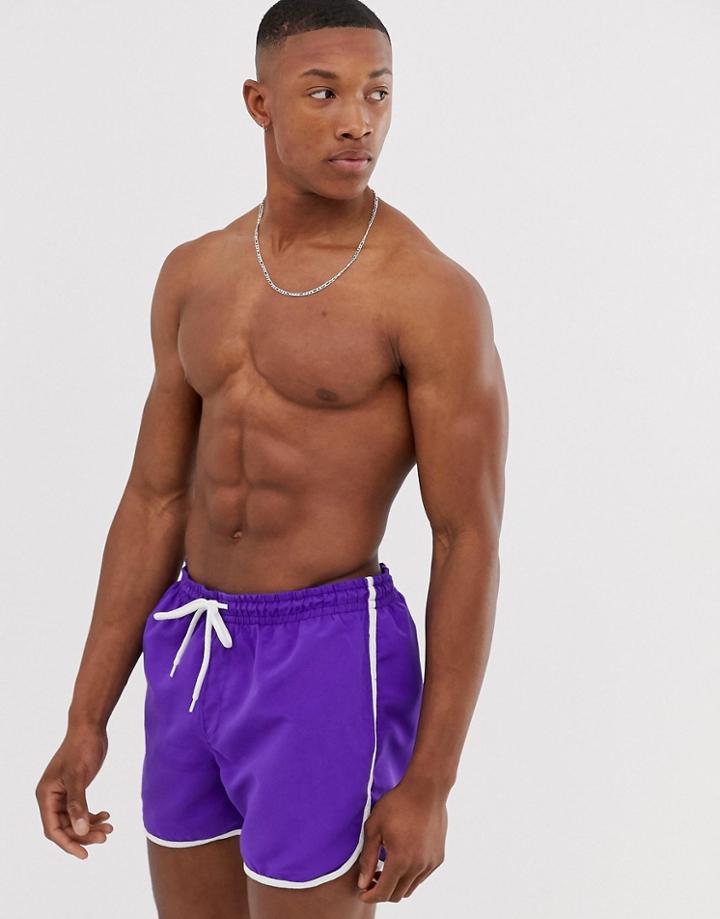 Le Breve Neon Runner Shorts-purple