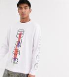 Crooked Tongues Oversized Long Sleeve T-shirt With Sleeve Print