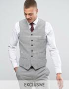 Heart & Dagger Super Skinny Vest In Summer Dogstooth - Gray