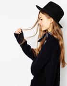 Asos Felt Panama Hat With Braid Braid Trim New Improved Fit - Black