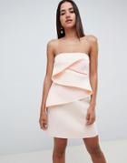 Asos Design Bonded Origami Fold Shift Mini Dress - White