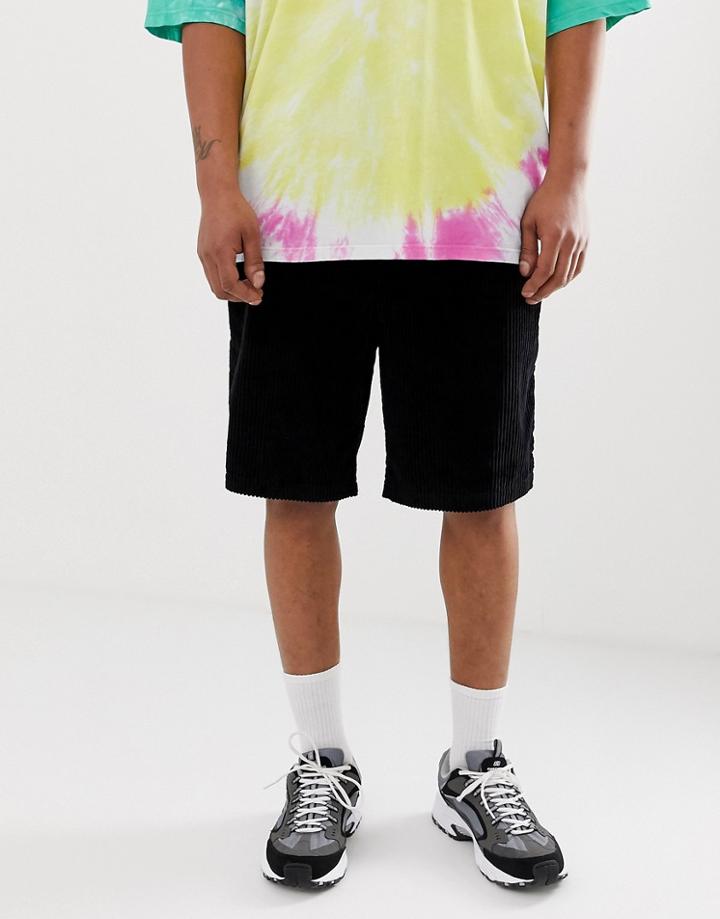 Weekday Bravo Cord Shorts In Black - Black