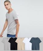 Asos T-shirt With Scoop Neck 5 Pack Save - Multi