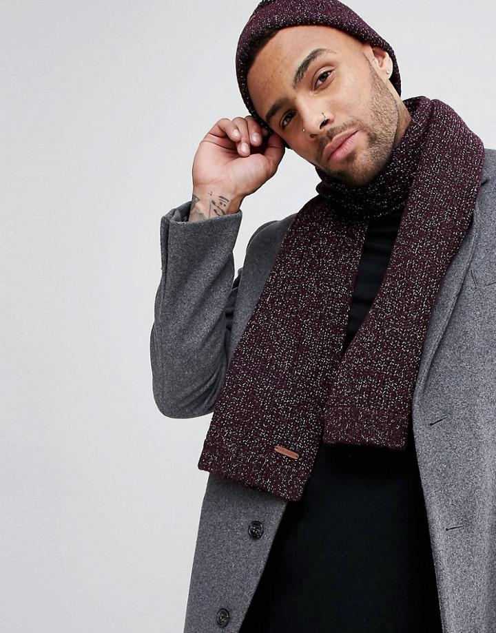 Ted Baker Tescarf Scarf In Ribbed - Purple