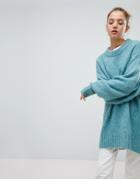 Weekday Oversized Boiled Wool Sweater - Green