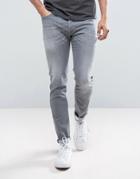 Diesel Sleenker Skinny Jeans 0683m Gray Wash - Gray