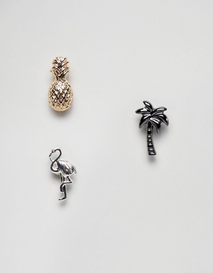 Asos Shoe Charms With Ditsy Pineapple - Gold