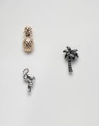 Asos Shoe Charms With Ditsy Pineapple - Gold