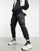 The Couture Club Rubber Badge Detail Cargo Pants-black