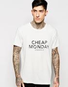 Cheap Monday T-shirt Standard 3d Fuzzy Logo In White - Dirty White