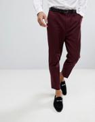 Asos Tapered Smart Pants In Burgundy - Red