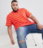Puma Plus Striped T-shirt In Red Exclusive To Asos - Red