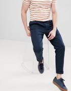 For Wide Fit Pants With Pleats In Blue - Blue