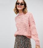 River Island Embellished Stitch Sweater In Pink - Pink