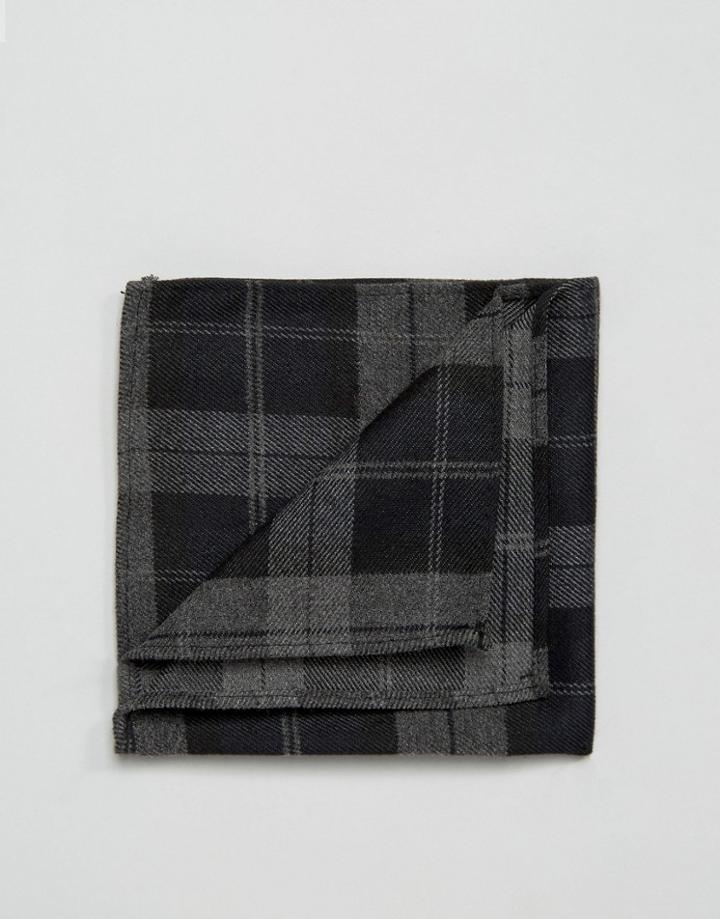 Asos Pocket Square In Black Check - Black