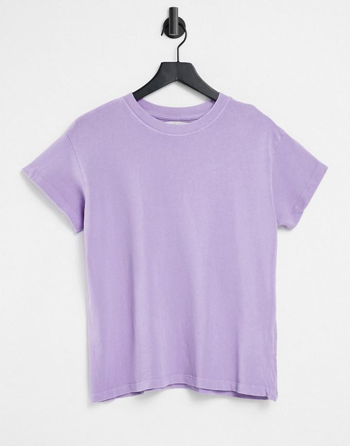 Pull & Bear Oversized T-shirt In Washed Lilac-white