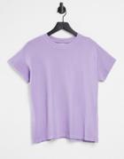 Pull & Bear Oversized T-shirt In Washed Lilac-white