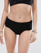 Rvca Rib Fold Over Bikini Bottom - Black