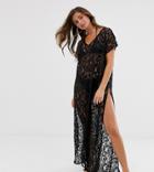 Pia Rossini Zen Maxi Cover Up In Black - Black