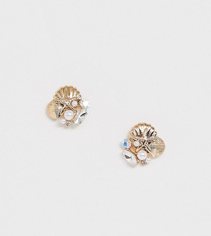 Aldo Kedadda Seashell Cluster Earrings In Gold - Gold