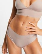 Asos Design Marina Polyamide Blend Smoothing Panties In Mink - Brown