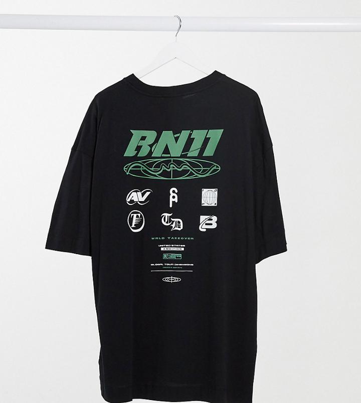 Collusion Unisex Oversized T-shirt With Print In Black