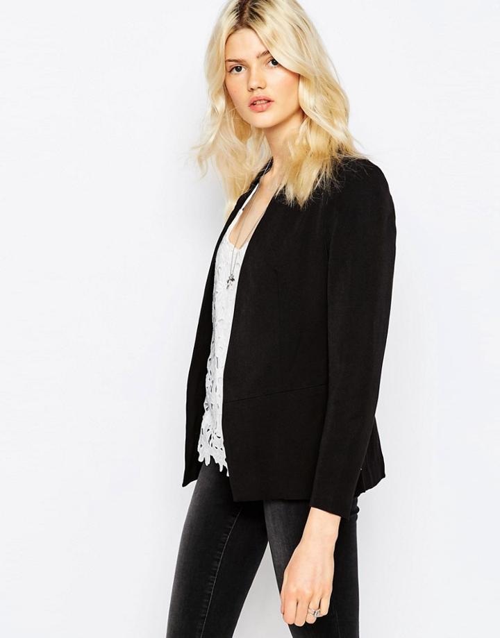 Only Amy Isoldora Woven Blazer - Black