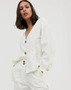 Native Youth Blouse With Balloon Sleeves Two-piece - Cream