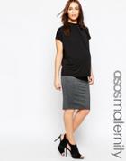 Asos Maternity Midi Pencil Skirt In Marl - Gray