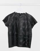 Muubaa Perforated Leather T-shirt In Black