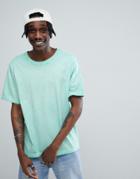 Cheap Monday Acid Wash Boxer T-shirt In Mint - Green
