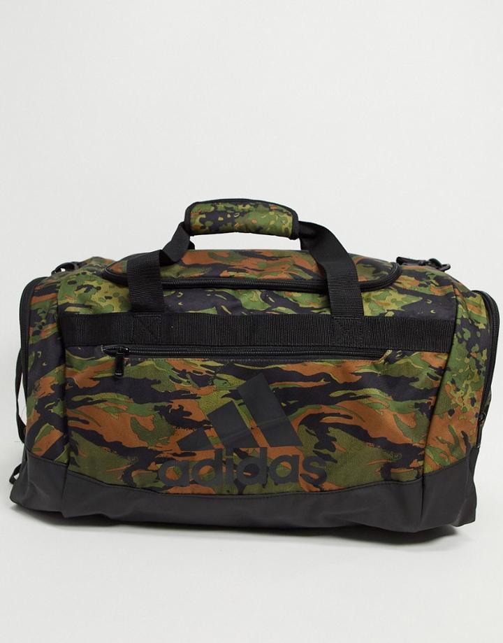 Adidas Training Defender Iv Medium Duffle Bag In Camo-green
