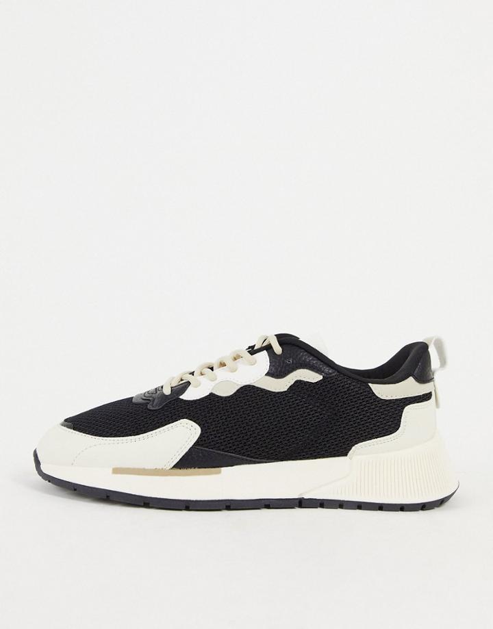 Bershka Runner Sneakers In Black & White-multi