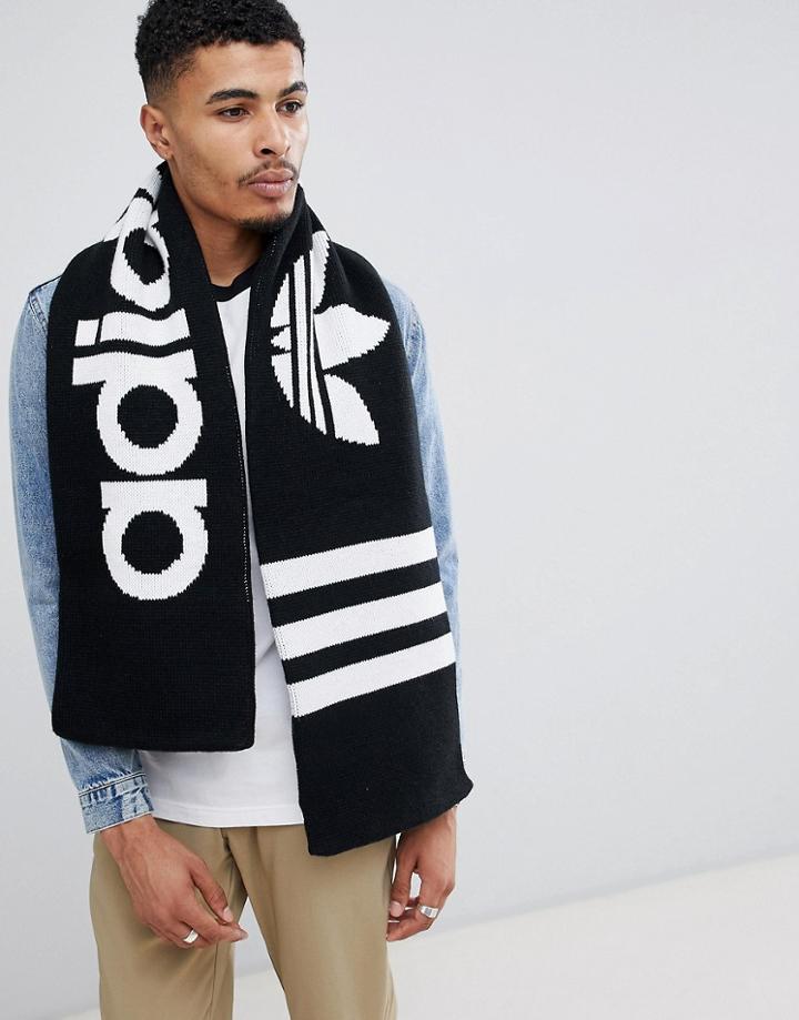 Adidas Originals Logo Scarf In Black D98954 - Black