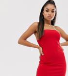 Fashionkilla Petite Going Out Bandeau Mini Dress Red - Red