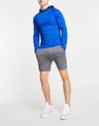 Asos 4505 Icon Skinny Fit Training Shorts With Quick Dry In Gray-grey