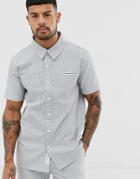 Native Youth Two-piece Short Sleeve Shirt In White With Stripe - White
