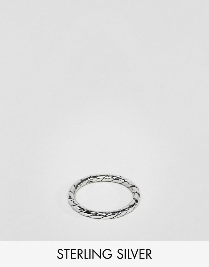 Designb Twisted Band Ring In Sterling Silver Exclusive To Asos - Silver