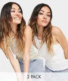 Weekday Stella Organic Cotton 2 Pack Rib Tank In White And Brown-multi