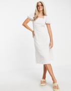 Glamorous Square Neck Midi Dress In Lilac Ditsy-white