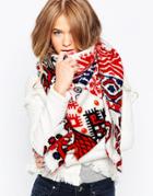 Liquorish Oversized Square Scarf In Mix Match Print - 0