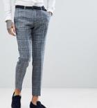 Heart & Dagger Skinny Suit Pants In Harris Tweed In Check - Gray