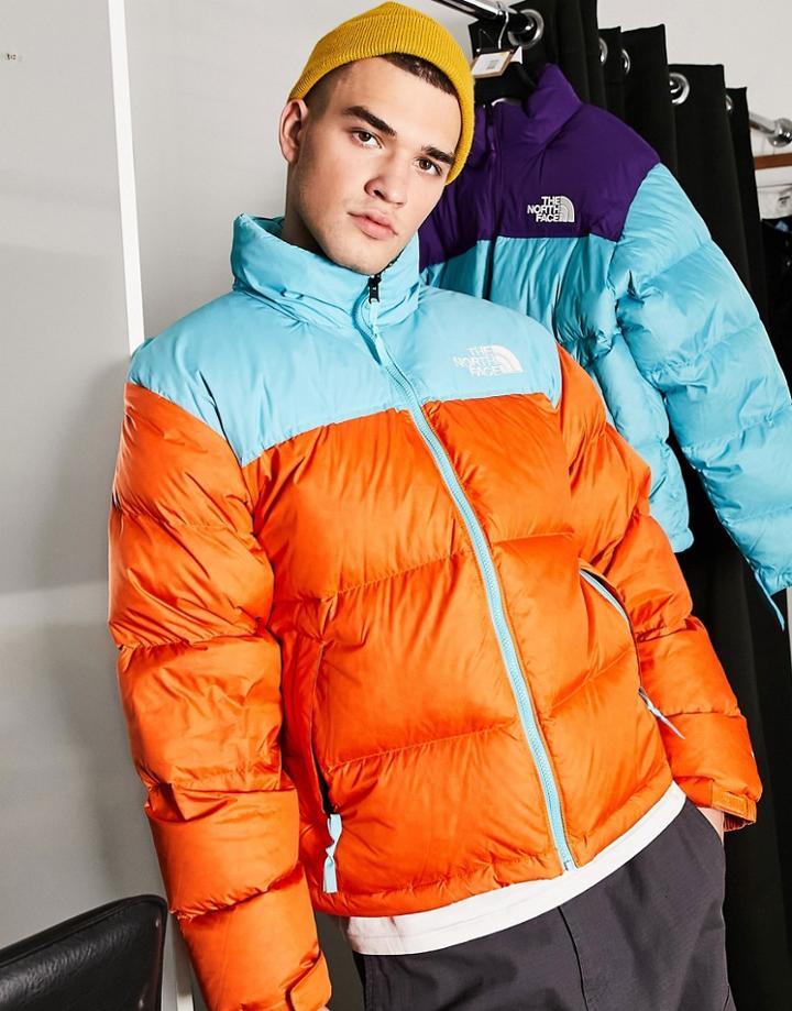 The North Face 1996 Retro Nuptse Jacket In Orange-green