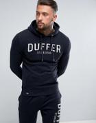 Duffer Logo Hoodie In Black - Black
