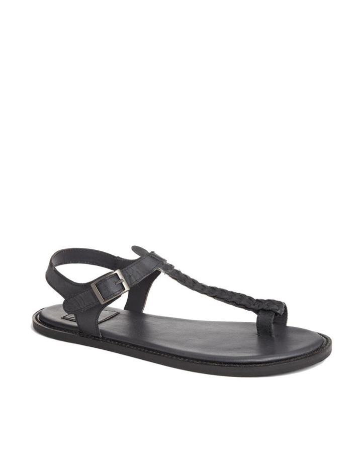 Asos Sandals With Woven Leather Strap